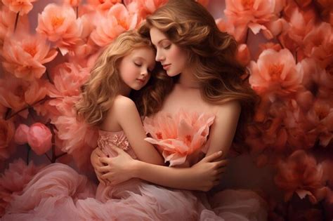 Premium Photo Heartwarming Mothers Day Celebration With Blossoms