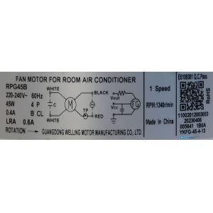 Motor Ventilador Evaporadora Midea Af Ag Mbma M