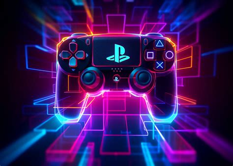 Wall Art Print Gaming Controller Neon Europosters