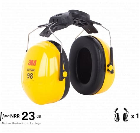 3M H9P3E Peltor Optime 98 Series Hard Hat Attached Safety Earmuffs