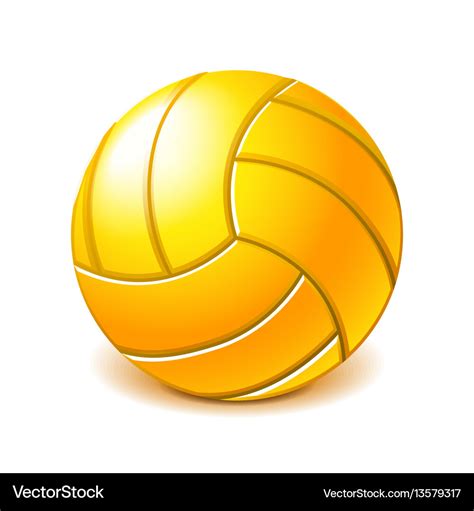 Yellow Water Polo Ball Isolated On White Vector Image