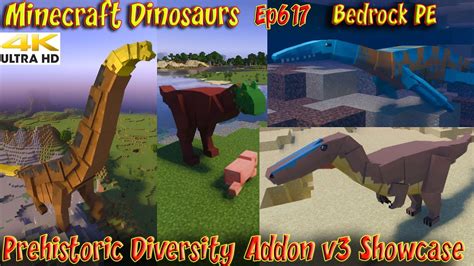 Prehistoric Diversity Addon V3 Dinosaur Showcase 4K60FPS Minecraft