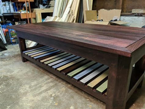 My First Commissioned Piece Poplar Coffee Table With Dark Cherry Stain