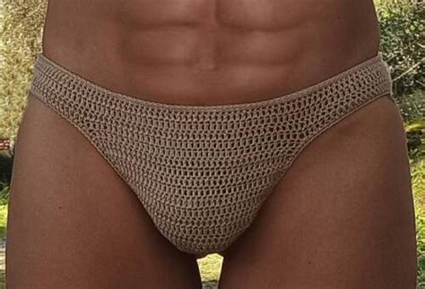 Handmade Crochet Men S Bikini Swim Bottoms Unique Swimwear For Beach Lovers Ebay