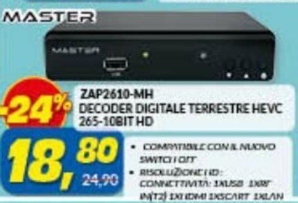 Master Zap Mh Decoder Digitale Terrestre Hevc Bit Hd Offerta