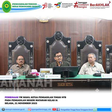 Wakil Ketua Pengadilan Tinggi Ntb Melakukan Pembinaan Kepada Hakim Dan