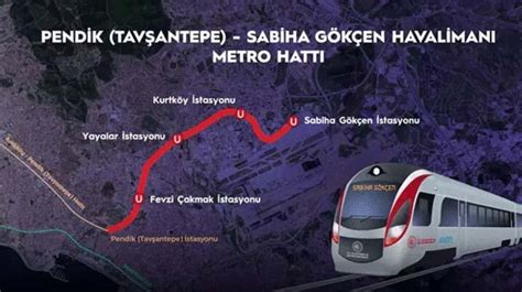 Sabiha Gökçen metro durakları güzergahı Tavşantepe Sabiha Gökçen metro