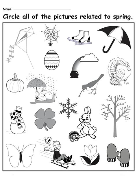 Free Printable Spring Season Worksheets For Kindergarten Kindergarten Worksheets