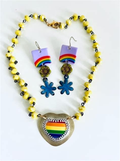 Rainbow Love Necklace Michelle Darin Jewelry