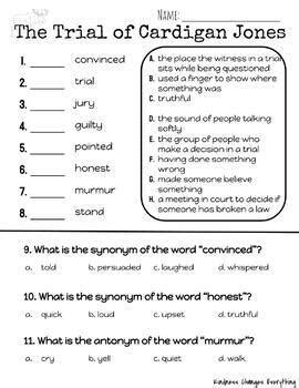 The Trial Of Cardigan Jones Literary Activities Journeys Unit 1 Lesson 2