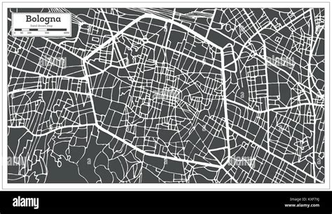 Bolonia Italia Mapa De La Ciudad En Estilo Retro Mapa De Esquema Ilustración Vectorial Imagen