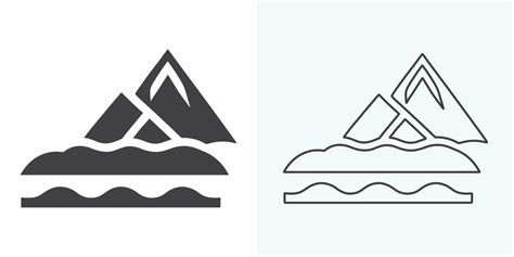 Mountain silhouette set. Rocky mountains icon or logo collection ...