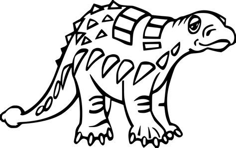 Cute Ankylosaurus Dinosaur Coloring Page Free Printable Coloring Pages