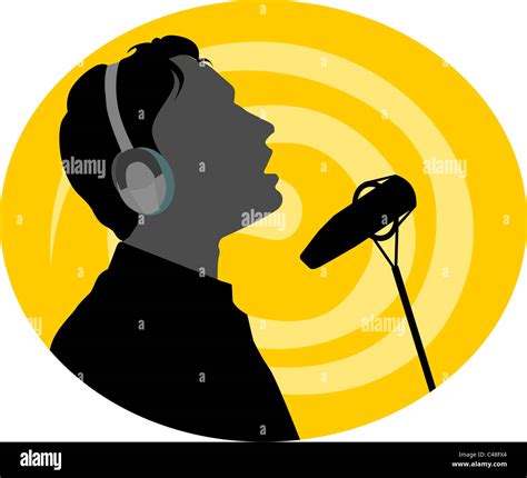 Silhouette Of A Man Singing Stock Photo Alamy