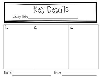 Key Details Graphic Organizer by Haley Keeling | TPT