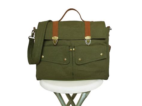 Diaper Bag Dark Olive Greenmessenger Bagdiaper Bag Etsy
