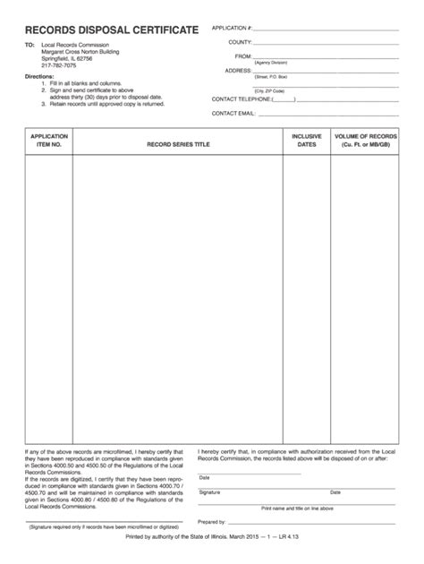 Disposal Certificate Form Fill Out Sign Online Dochub In Certificate