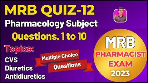 Mrb Quiz Part Pharmacology Mcqs Youtube