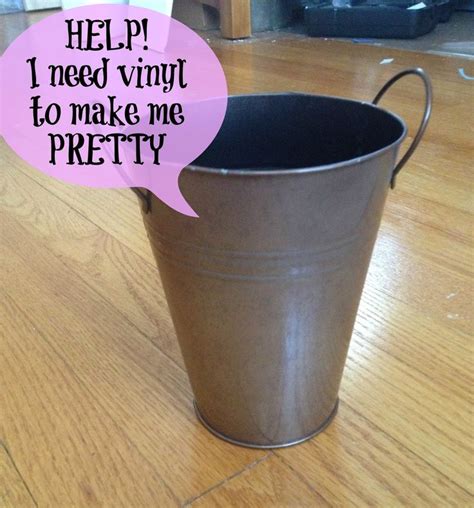 Dollar Store Flower Pot Transformation With Vinyl Flowers