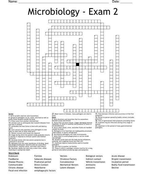 Microbiology Exam 2 Crossword Wordmint