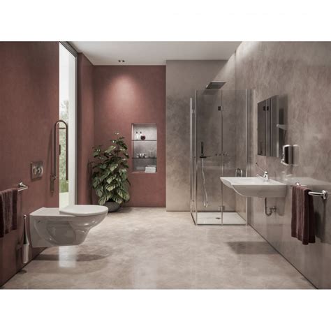 Suspended toilet for disabled people without rim without front opening ...