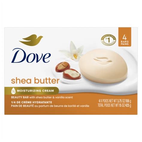 Dove Moisturizing Shea Butter Gentle Beauty Bar Soap 4 Ct 3 75 Oz