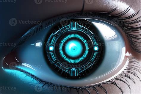 AI generated Biometric Cybernetic eye AI Artificial Intelligence scan ...