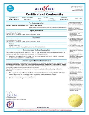 Fillable Online Afp Certificate Of Conformity Fax Email Print