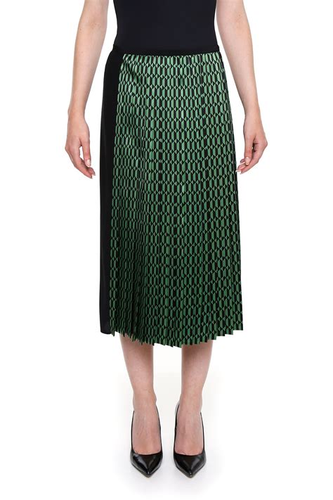 Fendi Pleated Silk Skirt Corianderblacknero Womens Skirts Italist