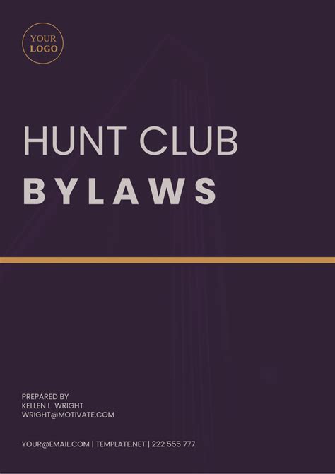 Free Hunt Club Bylaws Template to Edit Online