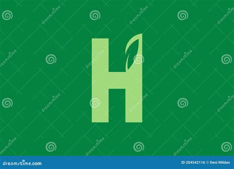 H Letter And Leaf Logo Design Template Stock Vector Illustration Of