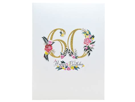 Happy 60th Birthday Pop Up Card Etsy Canada