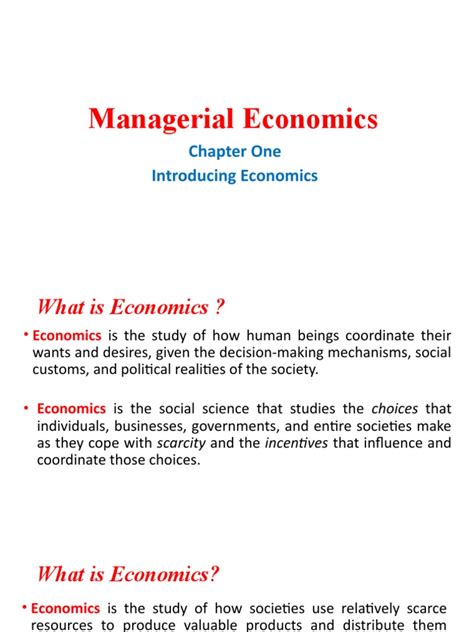 Managerial Economics Chapter 1 Introducing Economics Pdf