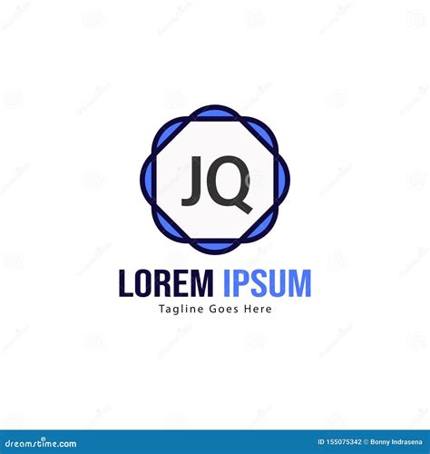 Initial JQ Logo Template With Modern Frame Minimalist JQ Letter Logo