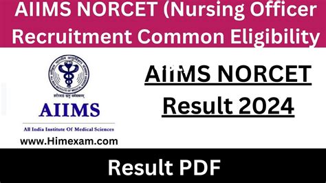 AIIMS NORCET Result 2024 Stage II Himexam