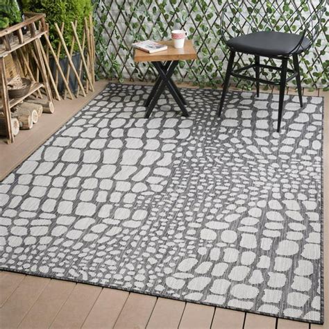 Indooroutdoor Pebbles Area Rug 6x9 Dark Grey Light Grey Wkk20709