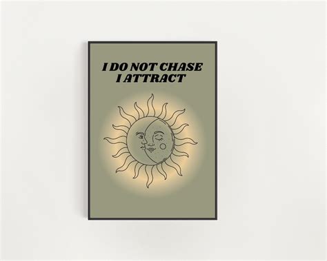 I Dont Chase I Attract Manifestation Poster Aura Wall Art Affirmation