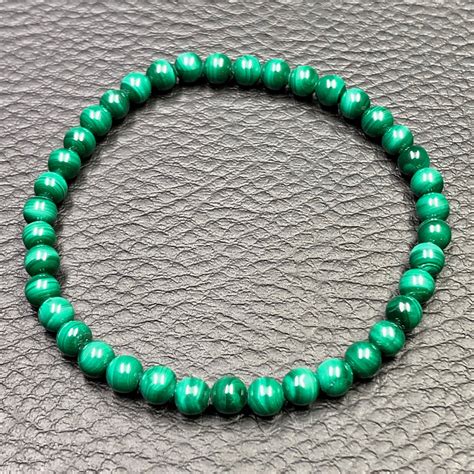 Bracelet en Malachite du Congo perles de 4mm Cœur de Pierres