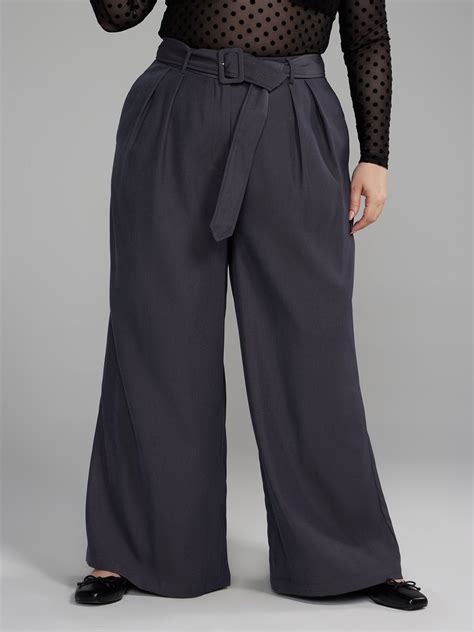 Plus Size Belted Wide Leg Pants Fashion To Figure