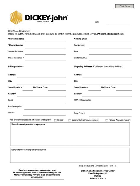 Fillable Online Dear Valued Customer Please Fill Out The Form Below