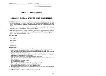 Ocean Waves And Currents Labs By Scott Baitz Tpt