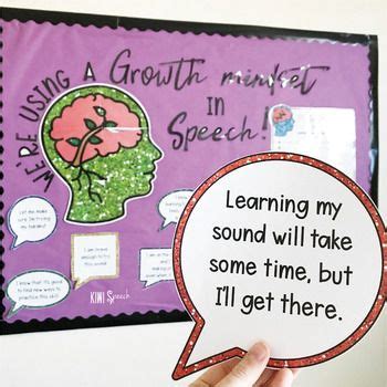 Growth Mindset Bulletin Board Statements Poster For Speech Therapy