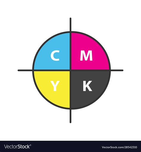 Cmyk Color Circle Model Icon Royalty Free Vector Image