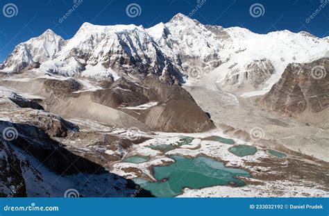 Mount Cho Oyu Himalaya Mountain Cho Oyu Base Camp Stock Photo Image