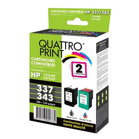 Pack De 2 Cartouches Compatibles HP 337 HP 343