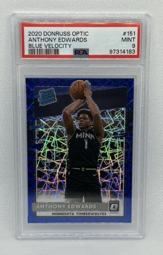 Donruss Optic Anthony Edwards Blue Velocity Rated Rookie Psa