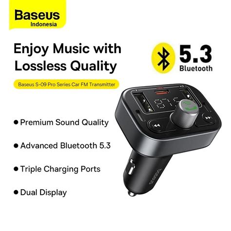 Jual Baseus FM Transmitter S 09 PRO Modulator Bluetooth Receiver Car