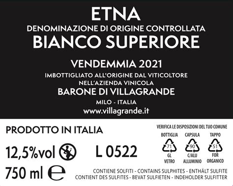 Etna Bianco Barone Di Villagrande