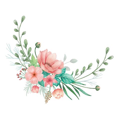 Ilustração De Flores Em Aquarela Para Convite De Casamento Botões