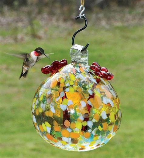 Recycled Glass Hummingbird Feeder And Instant Nectar Cool Humming